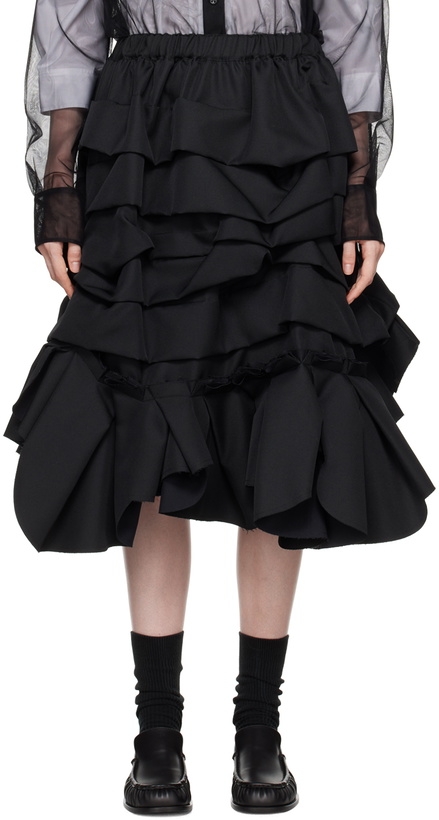 Photo: Comme des Garçons Black Gathered Midi Skirt