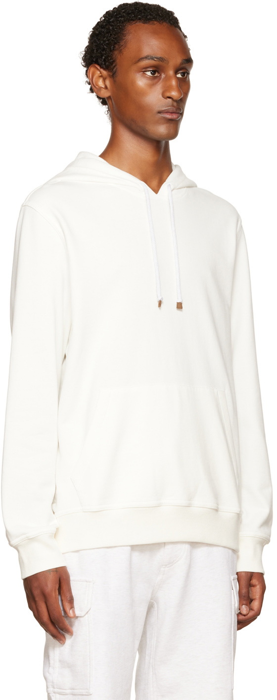 Brunello Cucinelli OffWhite Cotton Hoodie Brunello Cucinelli