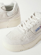 Autry - CLC Mesh-Trimmed Brushed-Suede Sneakers - Neutrals