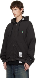 Maison MIHARA YASUHIRO Black Reversible Hoodie Layered Souvenir Jacket