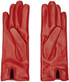 Ferragamo Red Embossed Gloves