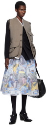 Comme des Garçons Multicolor Nylon Tulle & Paper Midi Skirt