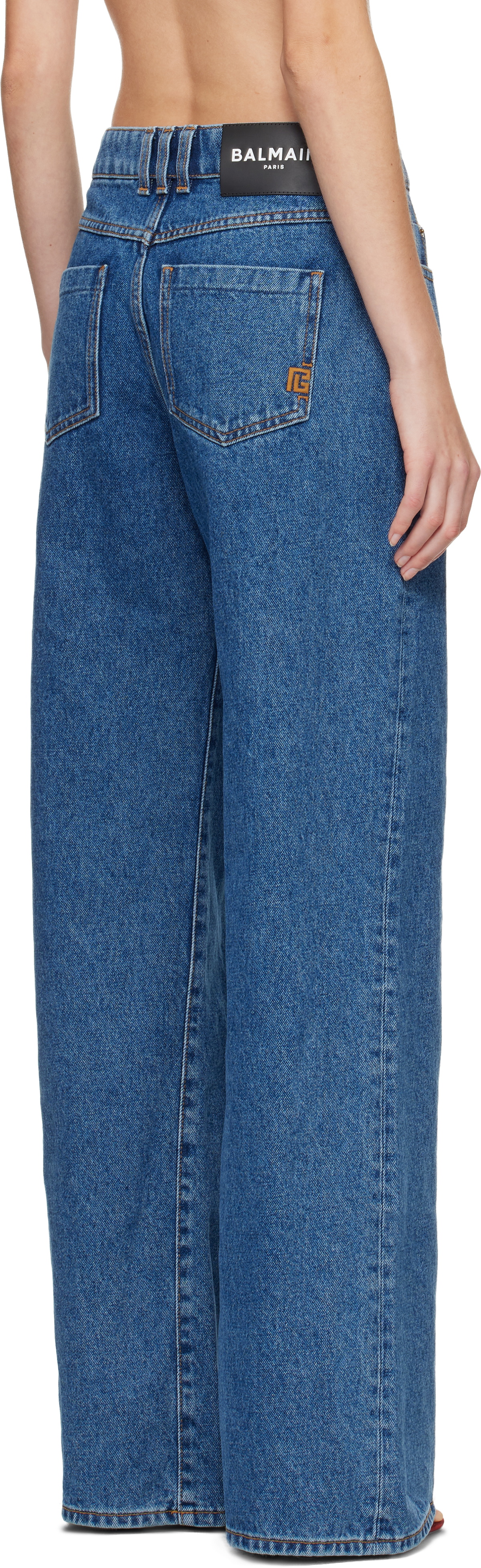 Balmain Blue Straight-Leg Jeans