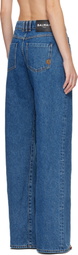 Balmain Blue Straight-Leg Jeans