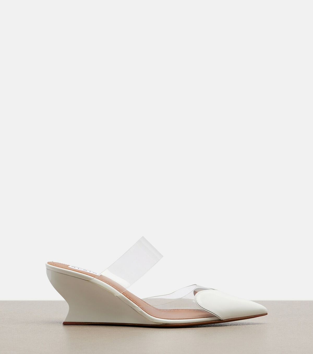 Alaïa Le Coeur patent leather wedge mules