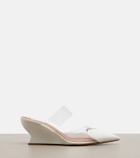 Alaïa Le Coeur patent leather wedge mules