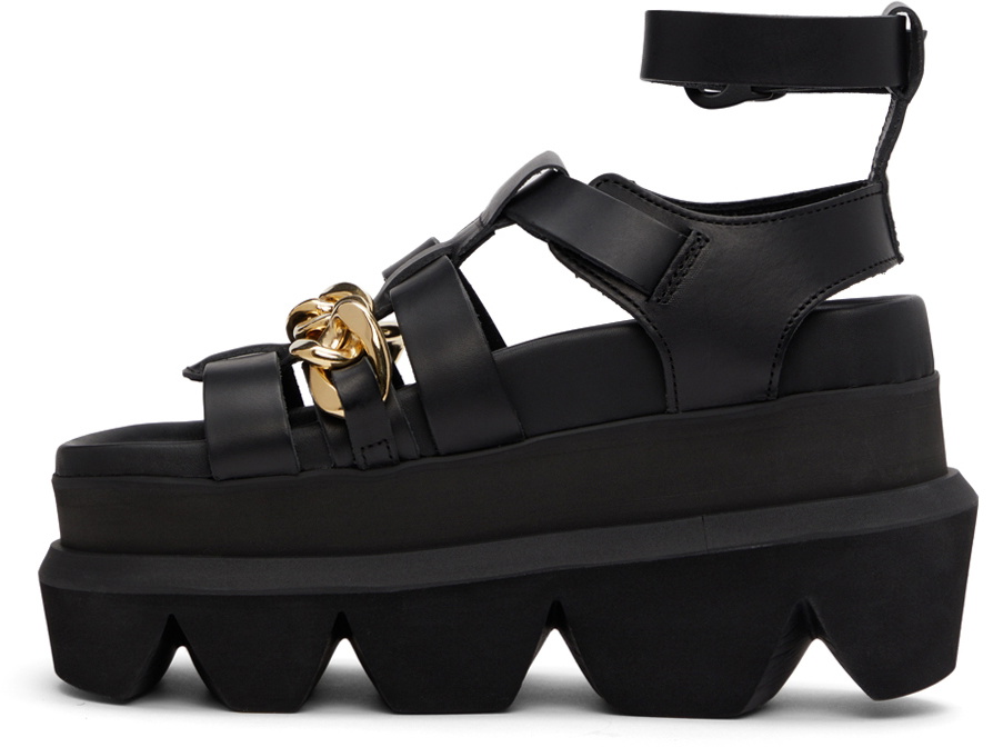 Sacai Black Gurkha Chain Platform Sandals Sacai