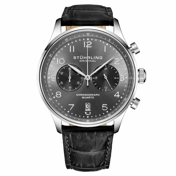 Photo: Stuhrling Original Monaco Chronograph Quartz Grey Dial Mens Watch M17969