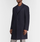 Canali - Herringbone Wool and Cashmere-Blend Overcoat - Blue