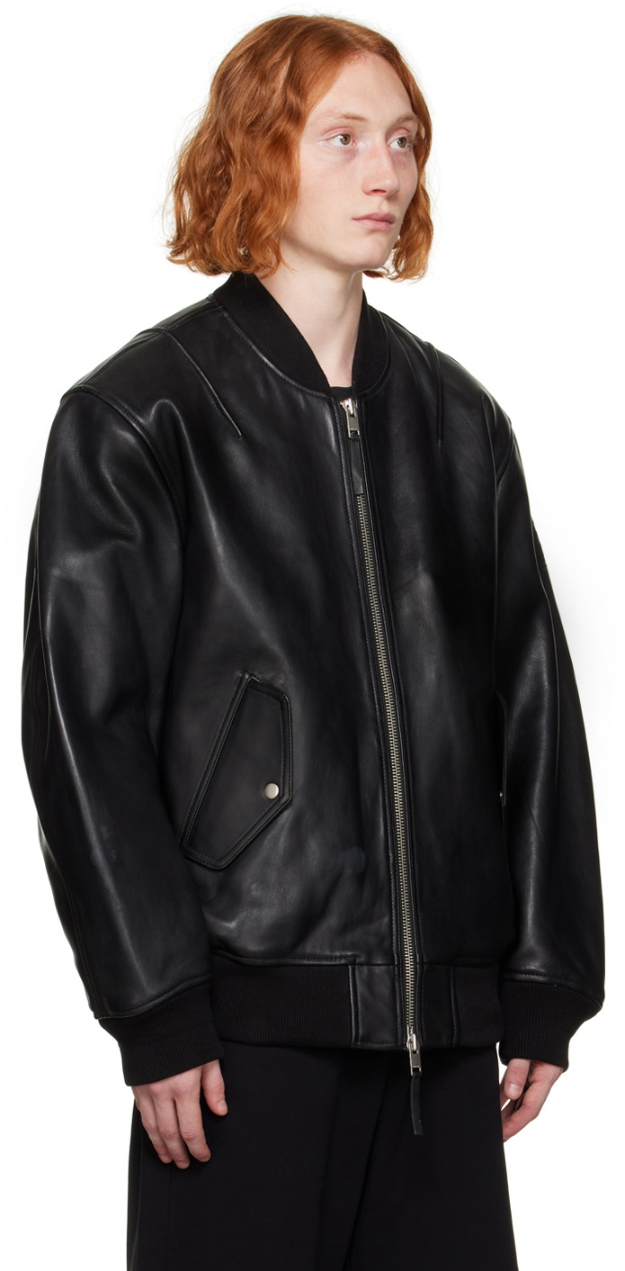 Diesel Black L-Pritts Leather Jacket Diesel