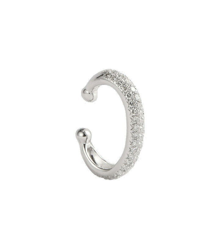 Photo: Shay Jewelry Jumbo 18kt white gold single ear cuff with white diamonds