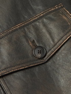 The Row - Herzog Shearling-Trimmed Leather Jacket - Black