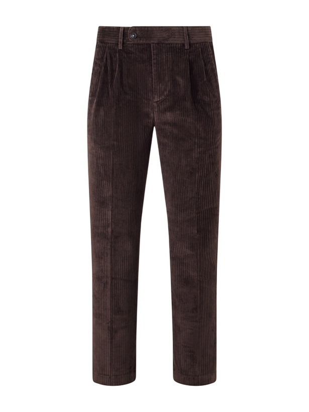 Photo: Massimo Alba - Strallo02 Straight-Leg Cotton-Blend Corduroy Trousers - Brown