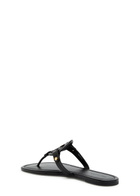 Tory Burch Miller Logo Leather Thong Sandals Black