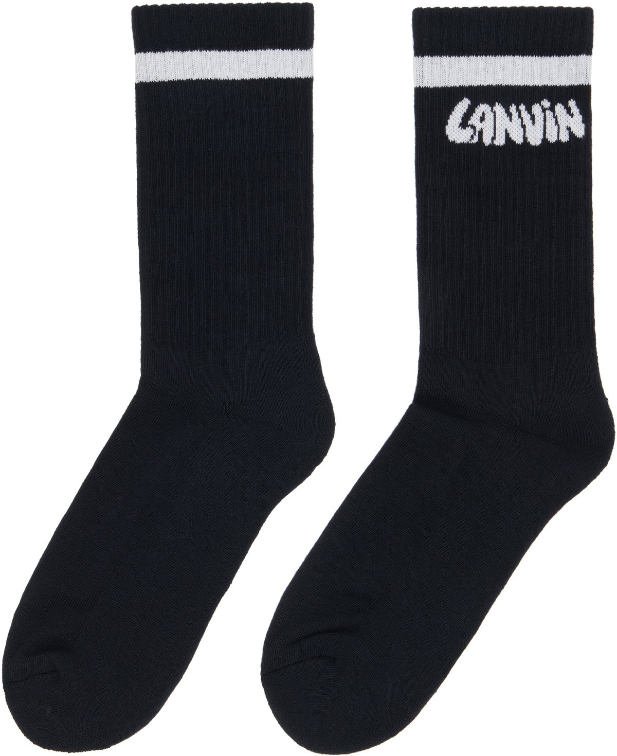 Lanvin Black 'Lanvin' Cotton Socks