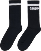 Lanvin Black 'Lanvin' Cotton Socks