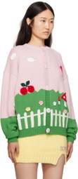 GCDS Pink & Green Kittho Cardigan