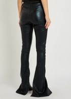 Rick Owens Lilies Carmen Flared-leg Leather-blend Trousers Black
