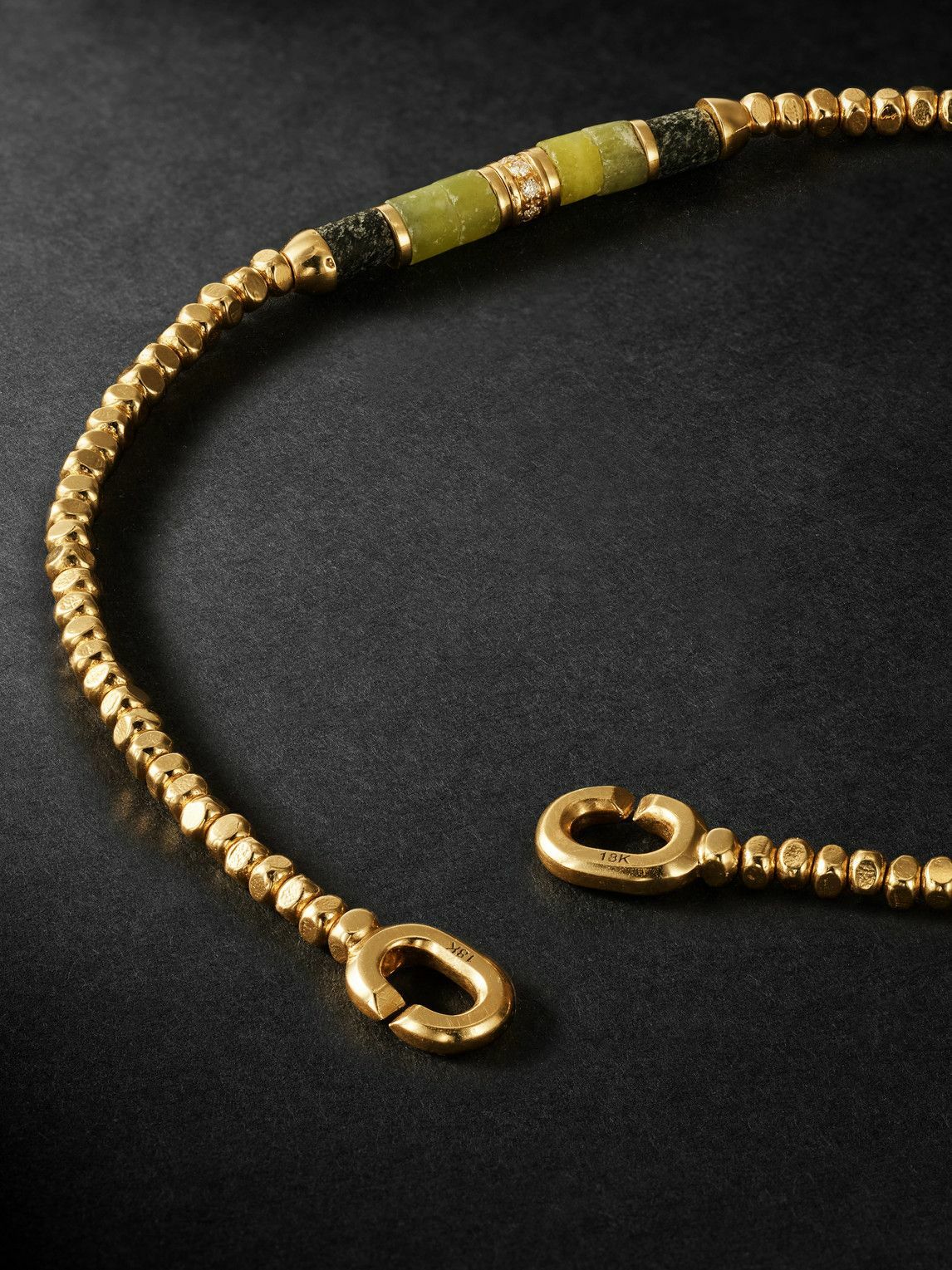 MAOR - Creosote 18-Karat Gold, Jade and Diamond Beaded Bracelet - Gold