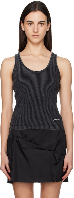Photo: GANNI Black Washed Tank Top