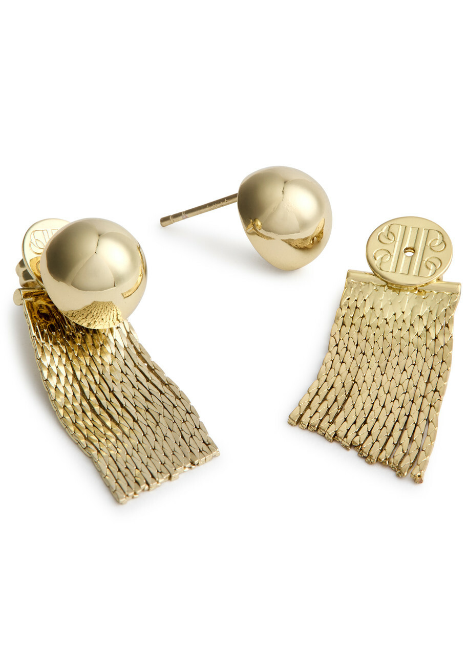 Pearl Octopuss.y Medusa Fringed Stud Earrings - Gold - One Size