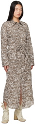 LEMAIRE Brown & Off-White Printed Midi Dress
