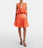 Alaïa Peplum striped cotton and linen top