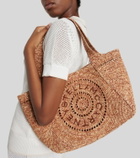 Stella McCartney Logo raffia tote bag