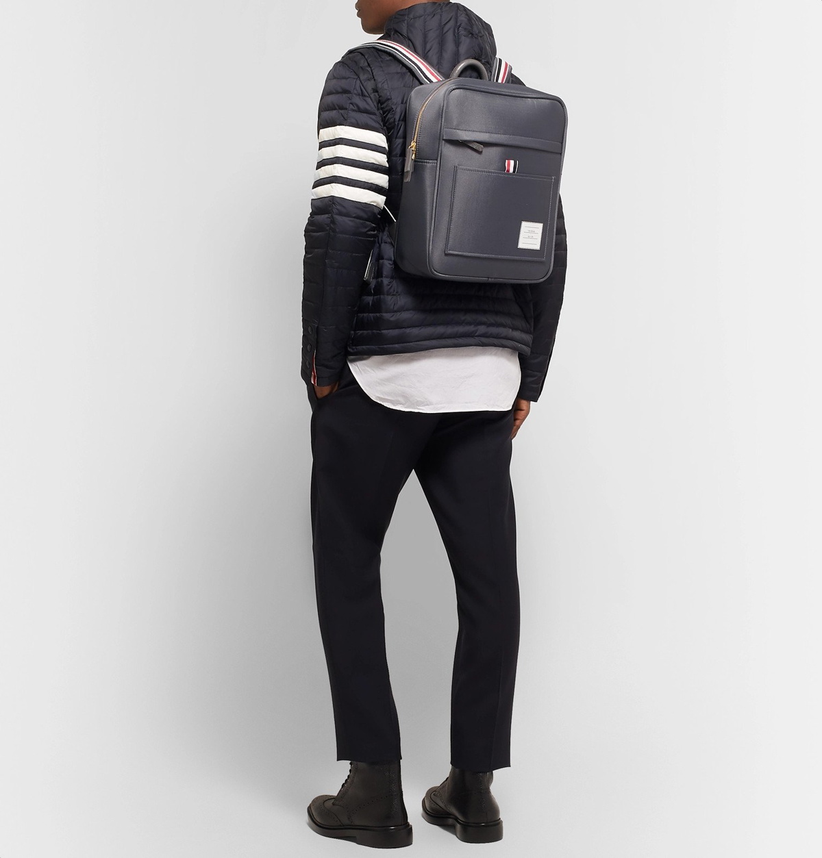 Thom Browne Black RWB Structured Backpack Thom Browne