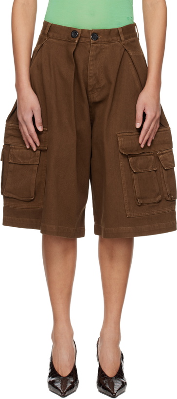 Photo: ABRA Brown Pleated Cargo Shorts