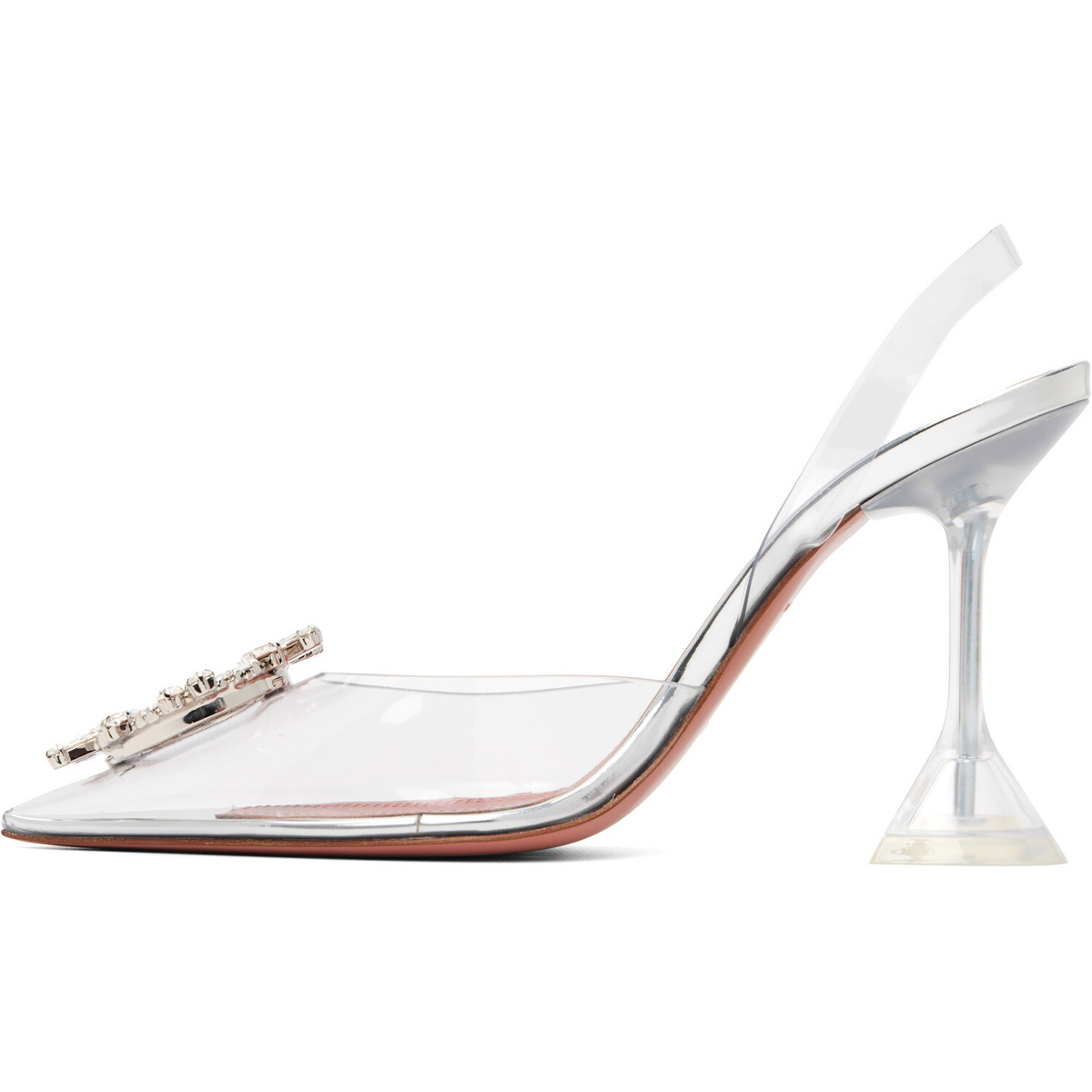 Amina Muaddi Transparent Begum Glass Sling 95 Heels