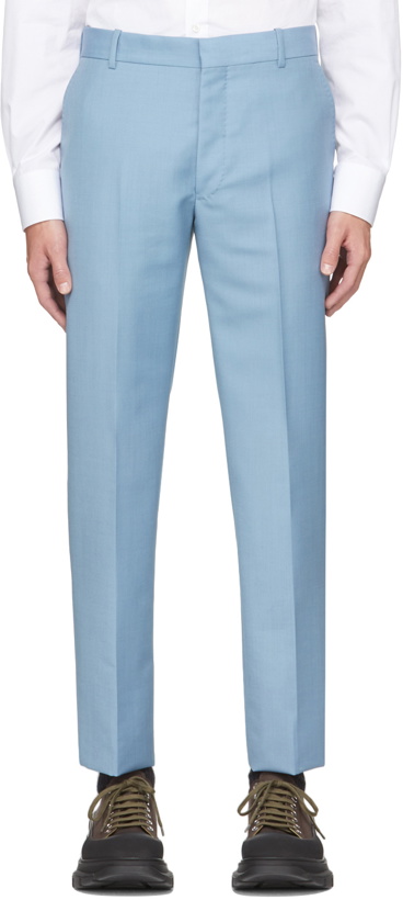 Photo: Alexander McQueen Blue Wool & Mohair Trousers