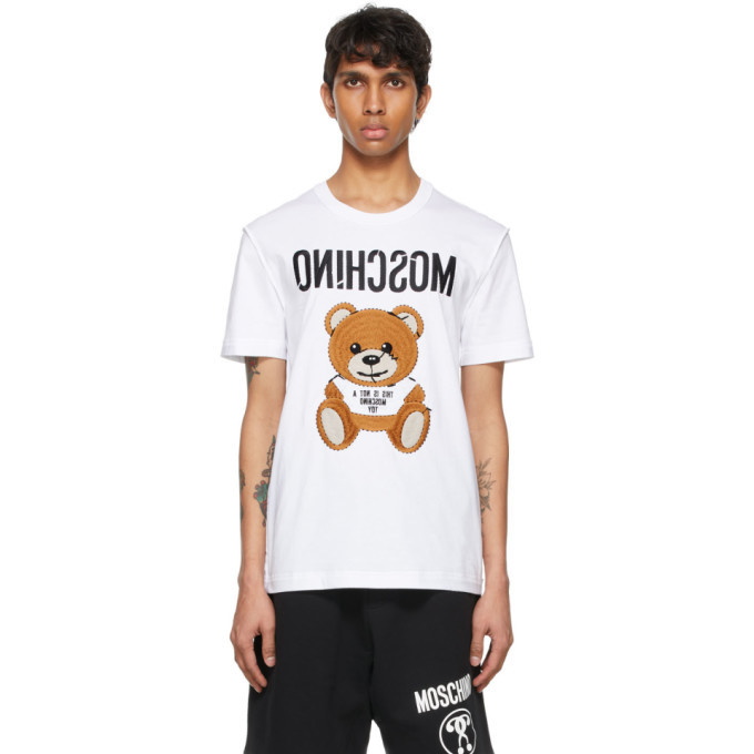 Photo: Moschino White Inside Out Teddy Bear T-Shirt