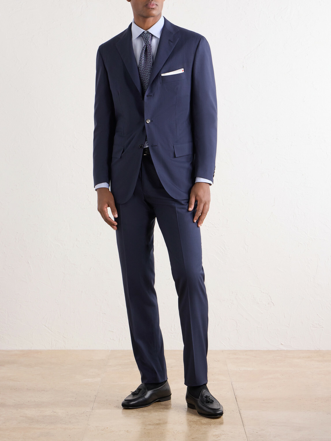 Kiton - Wool-Fresco Suit Jacket - Blue
