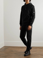 C.P. Company - Tapered Logo-Appliquéd Cotton-Jersey Cargo Sweatpants - Black