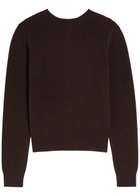 Lemaire Reversible Buttoned Wool and Cashmere-blend Jumper Dark Brown