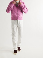 TOM FORD - Garment-Dyed Fleece-Back Cotton-Jersey Zip-Up Hoodie - Purple