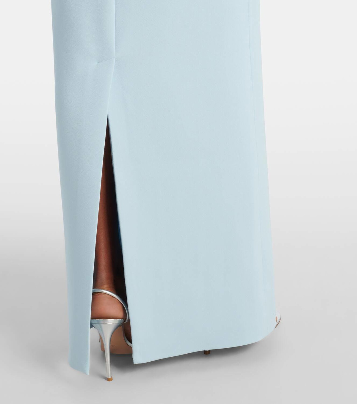 Safiyaa One-shoulder belted crêpe gown