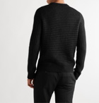 SAINT LAURENT - Striped Wool and Mohair-Blend Sweater - Black