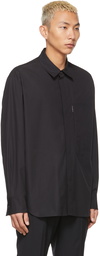 Solid Homme Black Oversized Slit Shirt