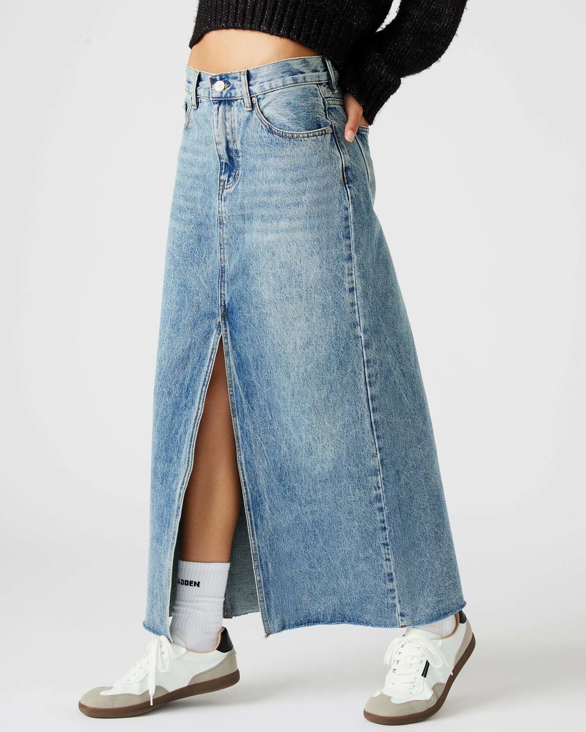 Steve Madden Avani Skirt in Blue Denim