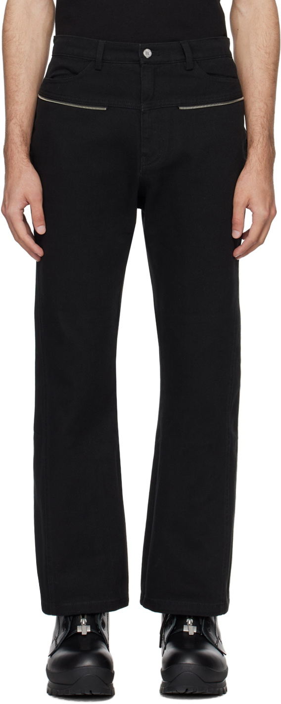 C2H4 Black Stagger Streamline Arch Jeans C2H4