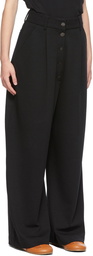 Loewe Black Wool Wide-Leg Trousers