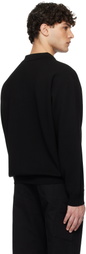 Uniform Bridge Black Collar L/S Knit Polo