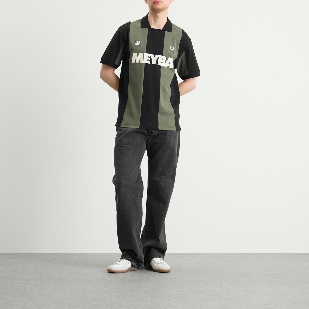 Fred Perry Men's Meyba Cut And Sew Polo Shirt in Black