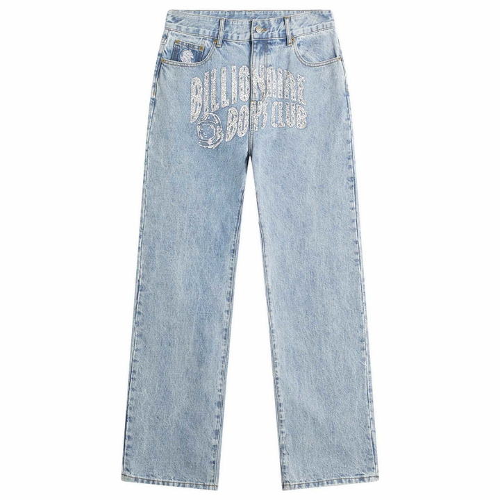 Photo: Billionaire Boys Club Men's Arch Logo Denim Jeans in Light Wash Blue