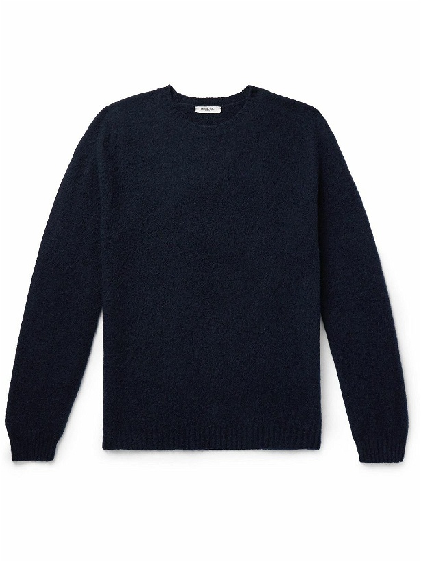 Photo: Boglioli - Brushed Wool and Cashmere-Blend Sweater - Blue