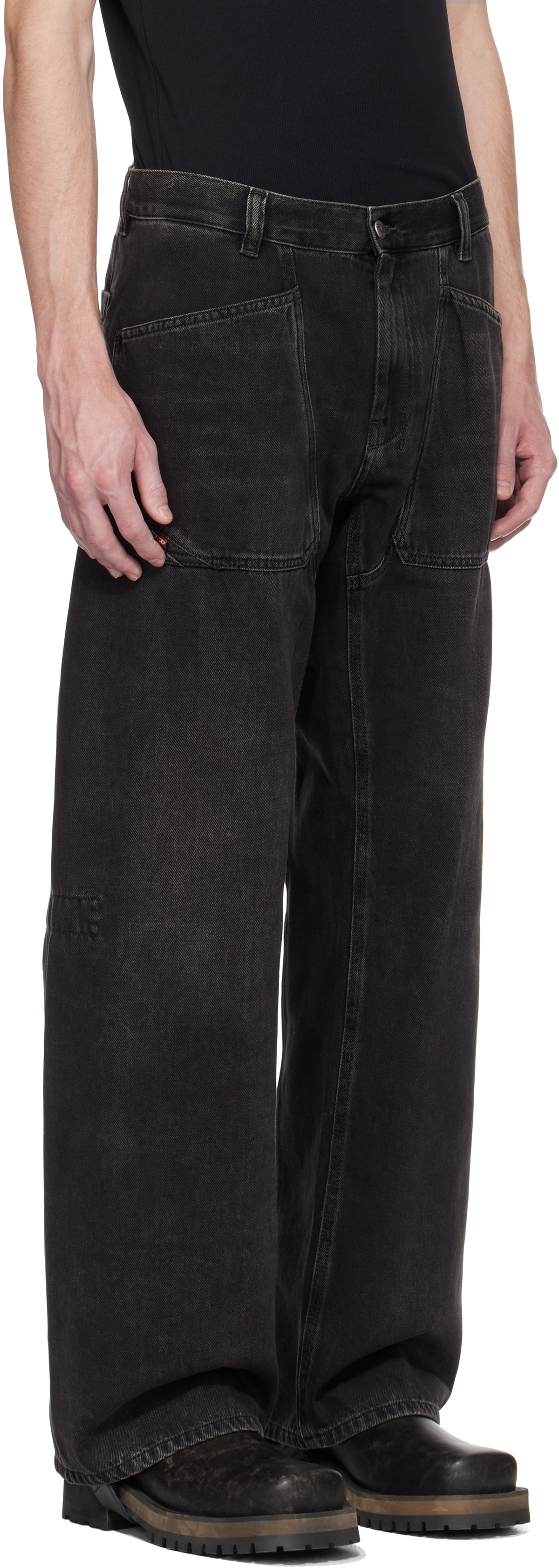 パンツ DIESEL Straight Jeans D-Rise 09j96 28/30 Relaxed Jeans ローウエスト D-Rise | ブラック/ ダークグレー