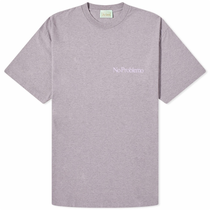 Photo: Aries Overdyed Melange Mini Problemo T-Shirt in Lilac Marl