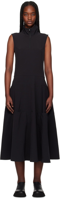Photo: Y-3 Black Half-Zip Midi Dress